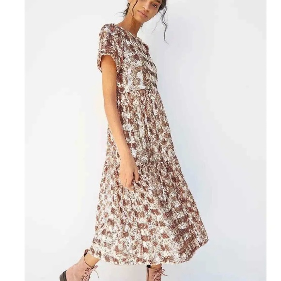 Anthropologie Maeve sequined midi dress (rose gold!) (XS) - Picture 2 of 12